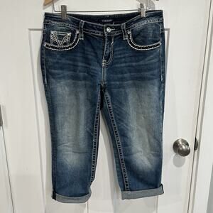 VIGOSS Carpi Denim Wmns Sz 12x21 Heritage Fit Straight Leg Embroidered Studded